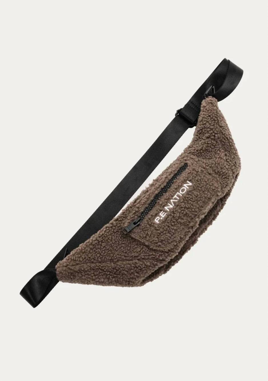 NEW P.E. NATION homage sherpa crossbody bag in fossil brown